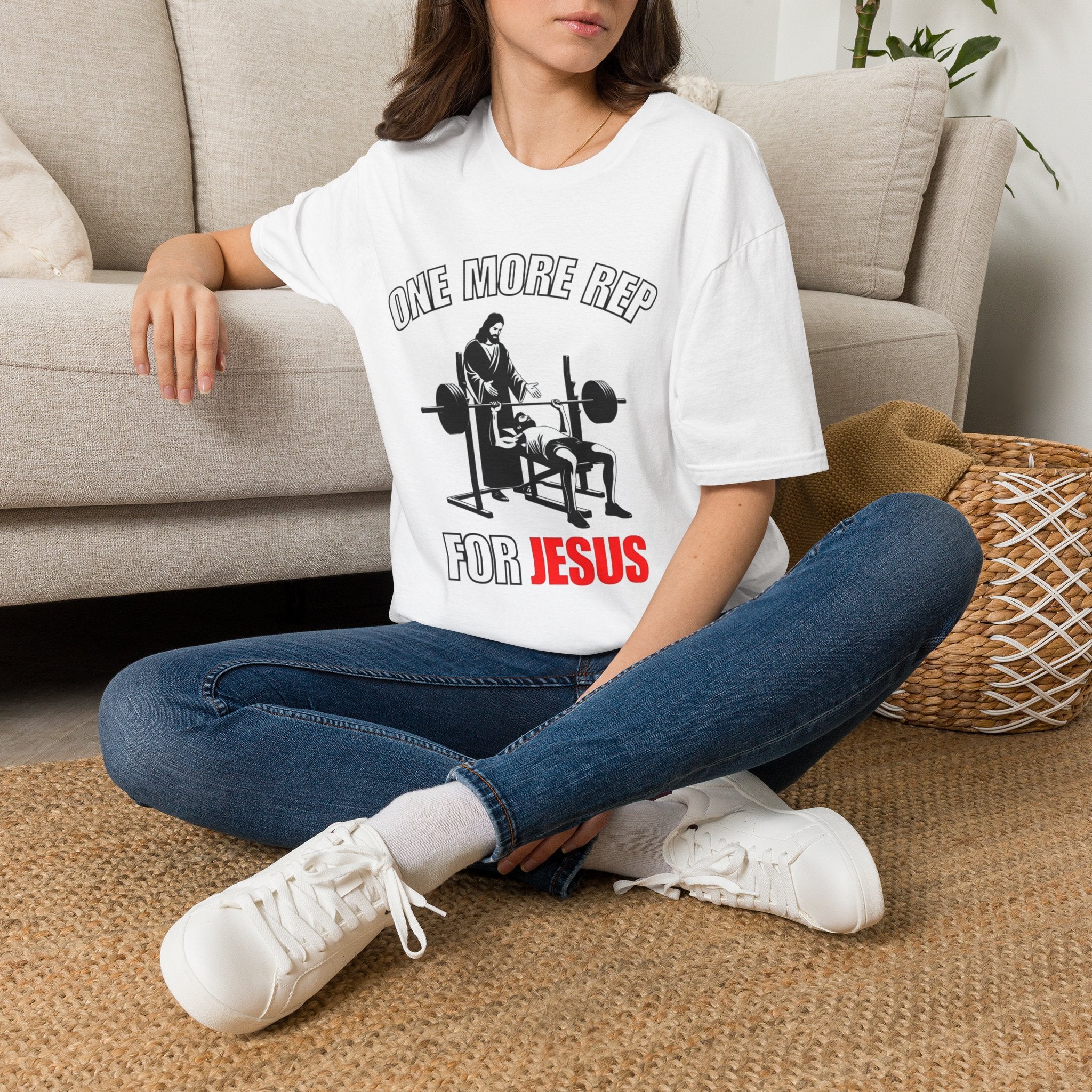 "One More Rep for Jesus" Faith & Fitness Graphic Tee