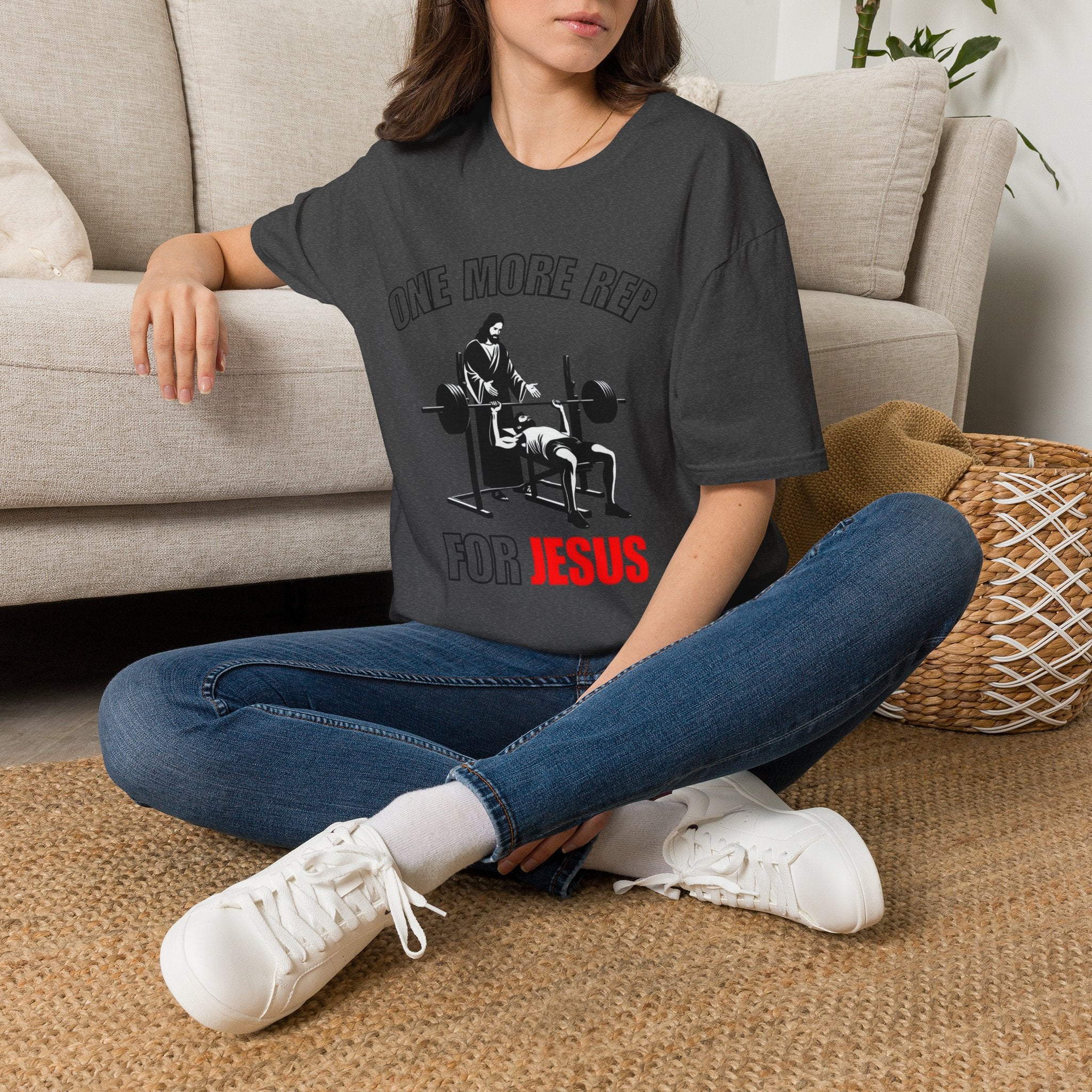 "One More Rep for Jesus" Faith & Fitness Graphic Tee