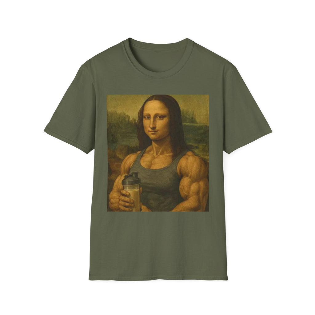 Muscular Mona Lisa Gym Tee Y2K