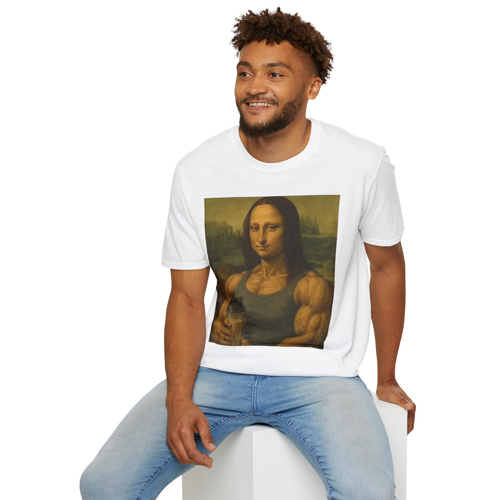 Muscular Mona Lisa Gym Tee Y2K