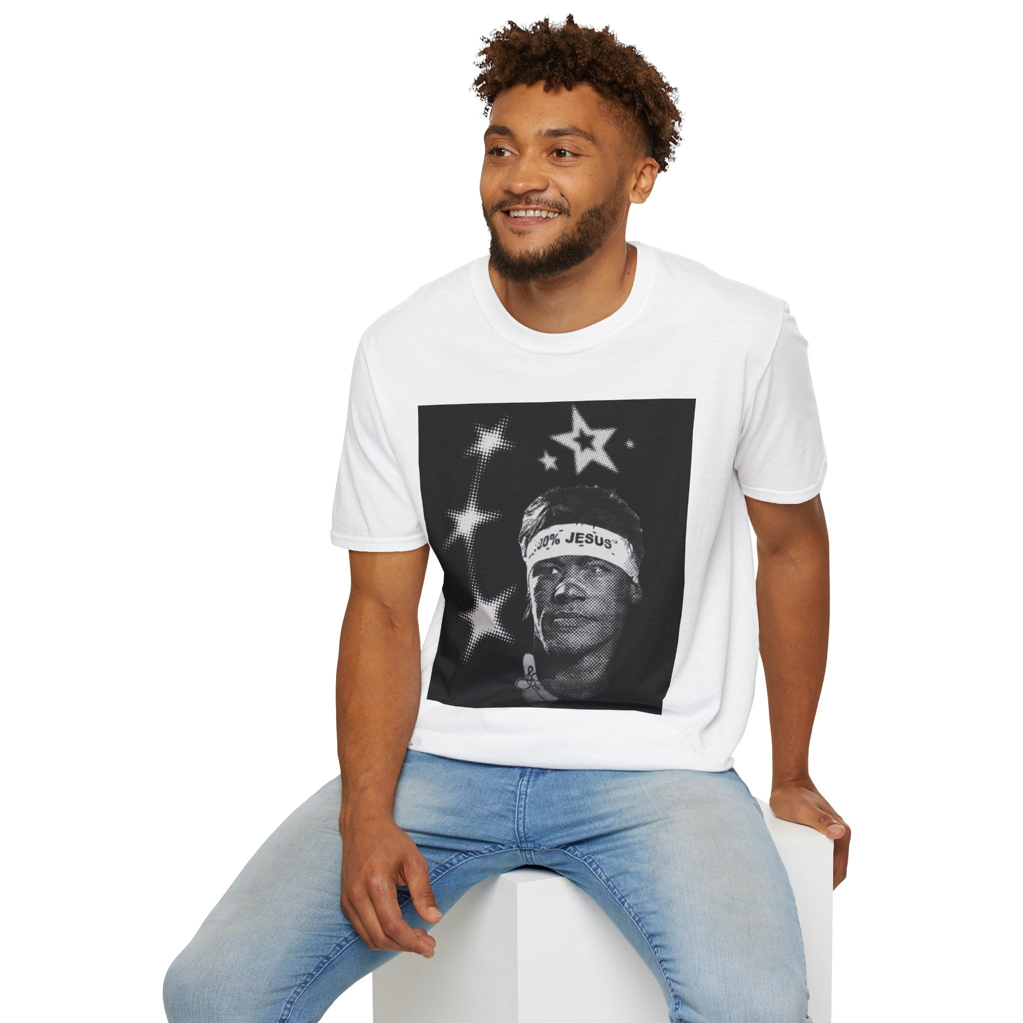 Neymar Inspirational '100% Jesus" Graphic T-shirt Y2K