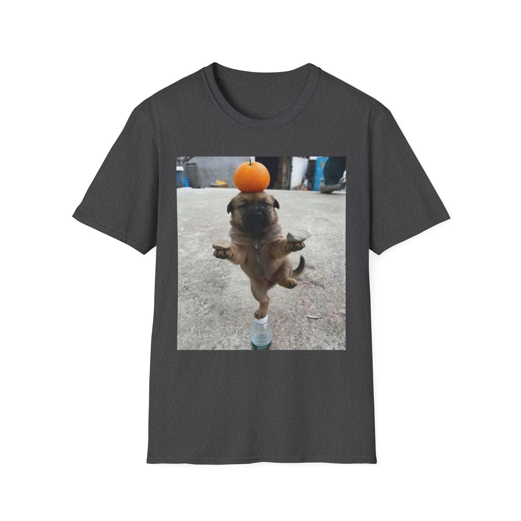 Cute Puppy Balancing Orange Photo Tee