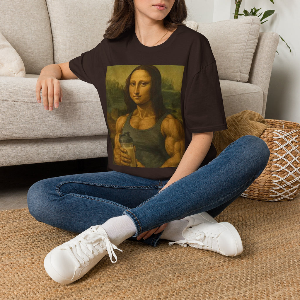 Muscular Mona Lisa Gym Tee Y2K