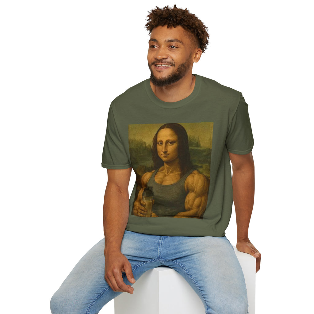 Muscular Mona Lisa Gym Tee Y2K