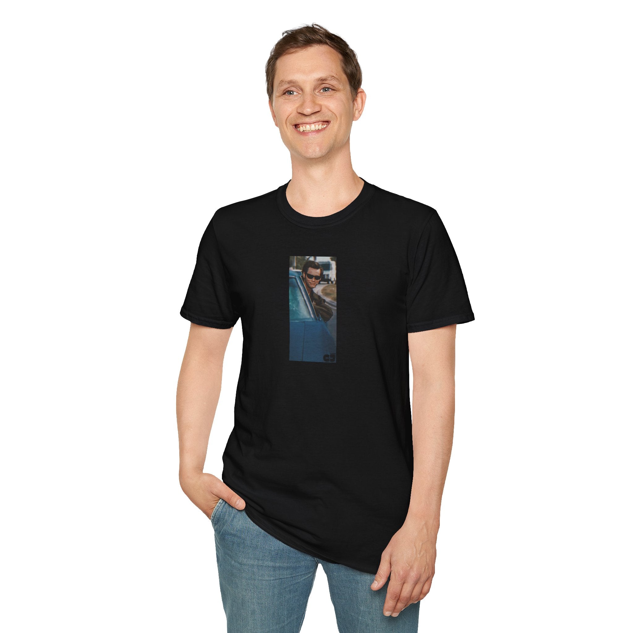 Jim Carrey Cool Car Sunglasses T-Shirt — Funny Retro Celebrity Tee