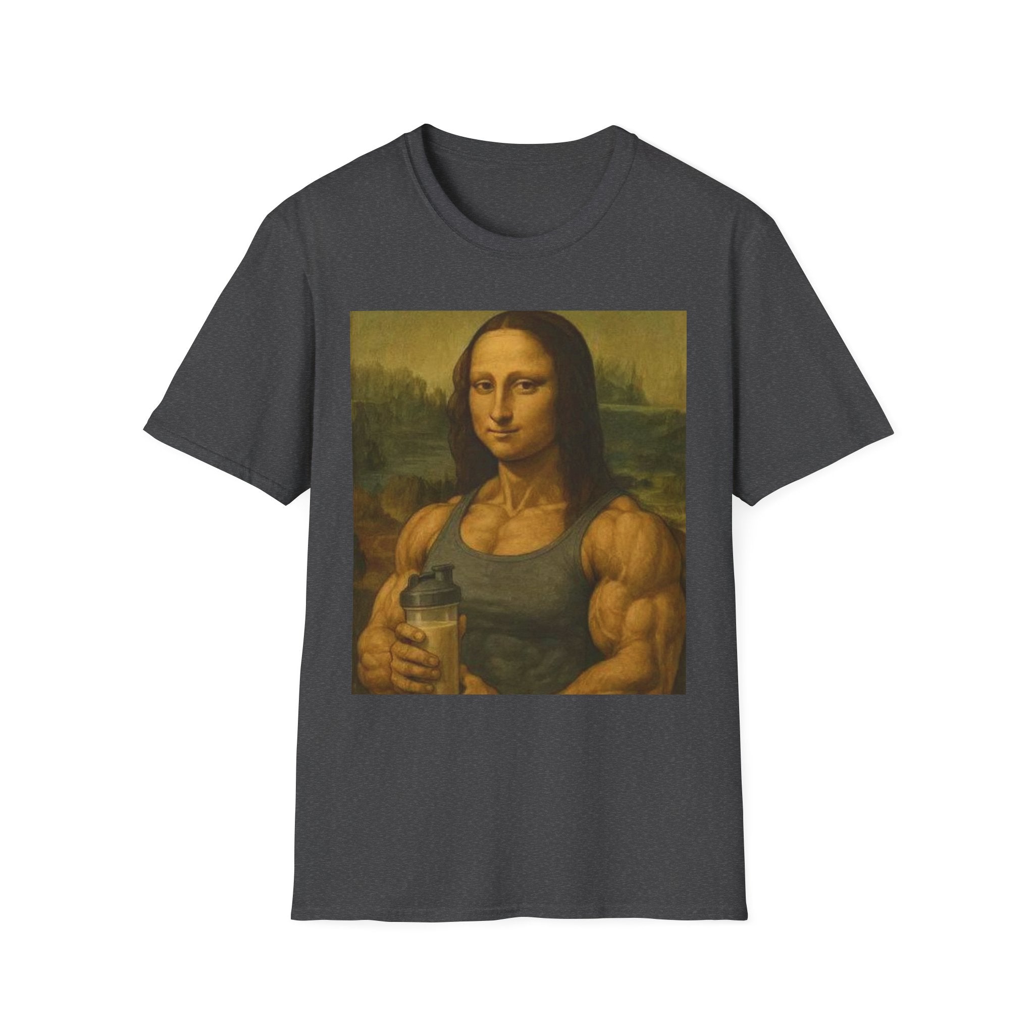 Muscular Mona Lisa Gym Tee Y2K