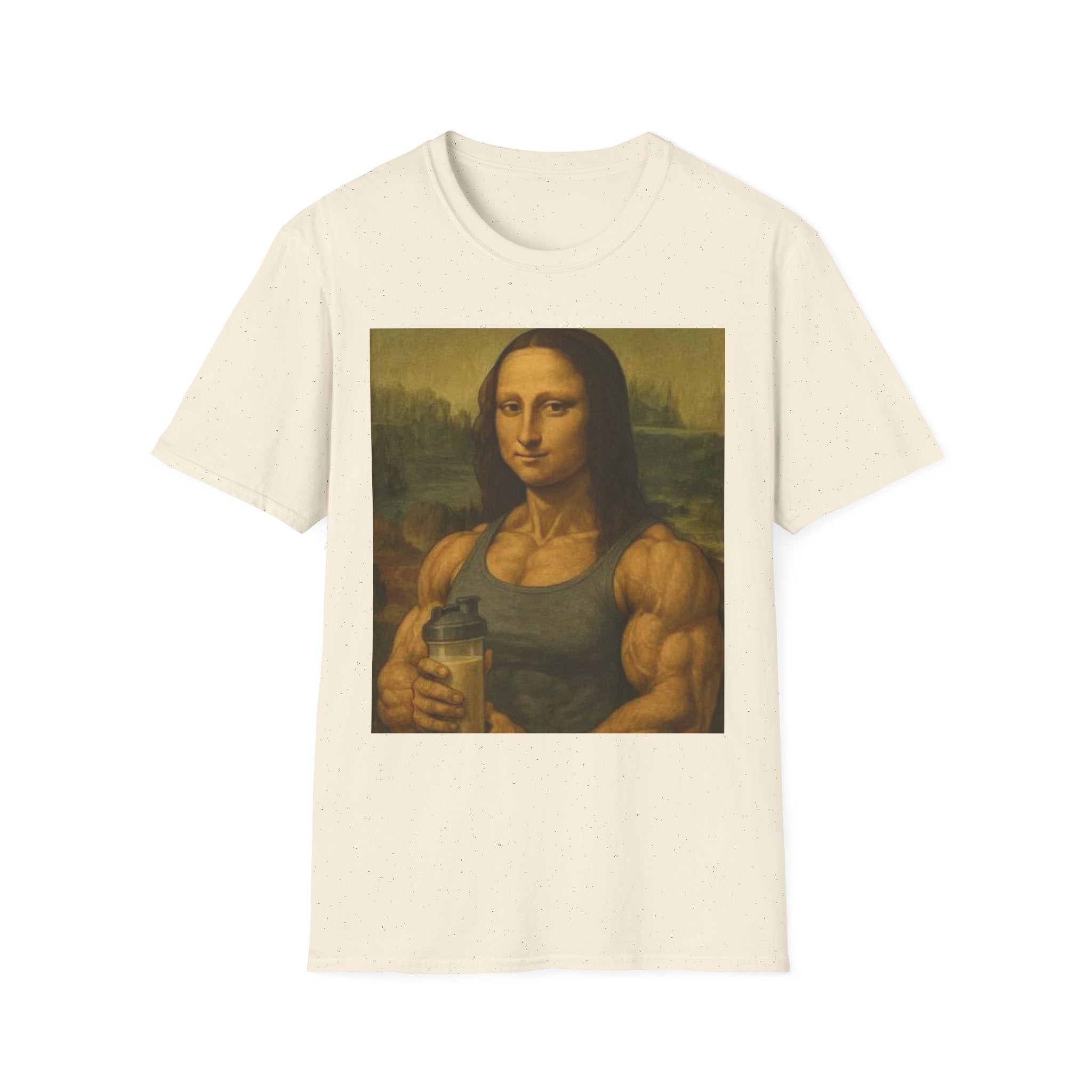 Muscular Mona Lisa Gym Tee Y2K