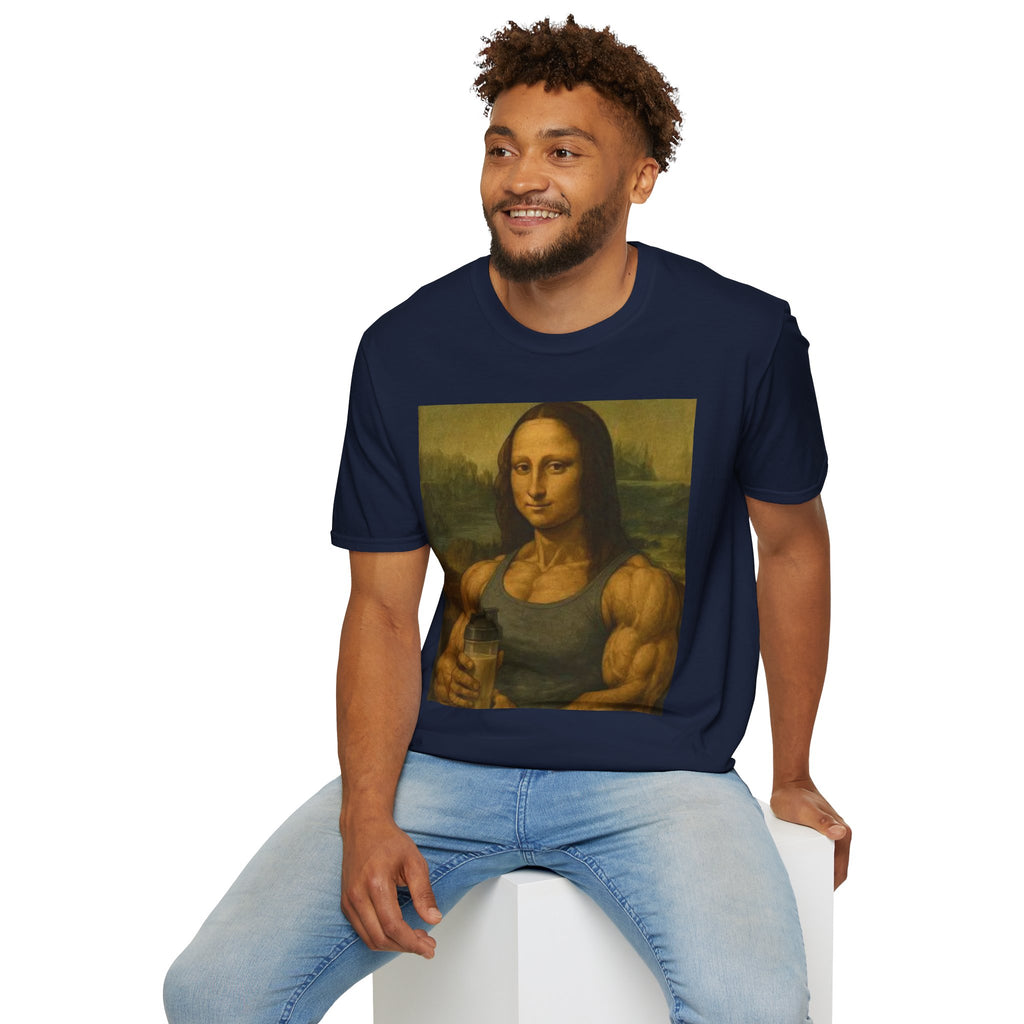 Muscular Mona Lisa Gym Tee Y2K