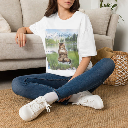 Cat T-Shirt — "Girl, Whatever" Vintage Lake Cat Graphic Tee