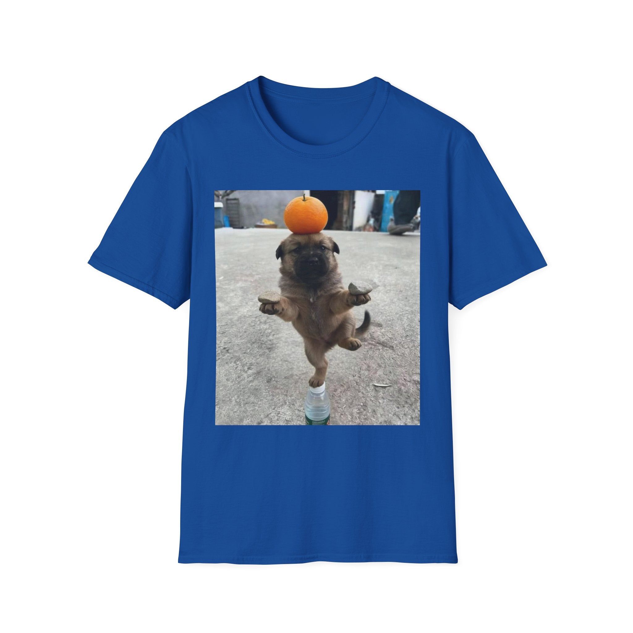 Cute Puppy Balancing Orange Photo Tee