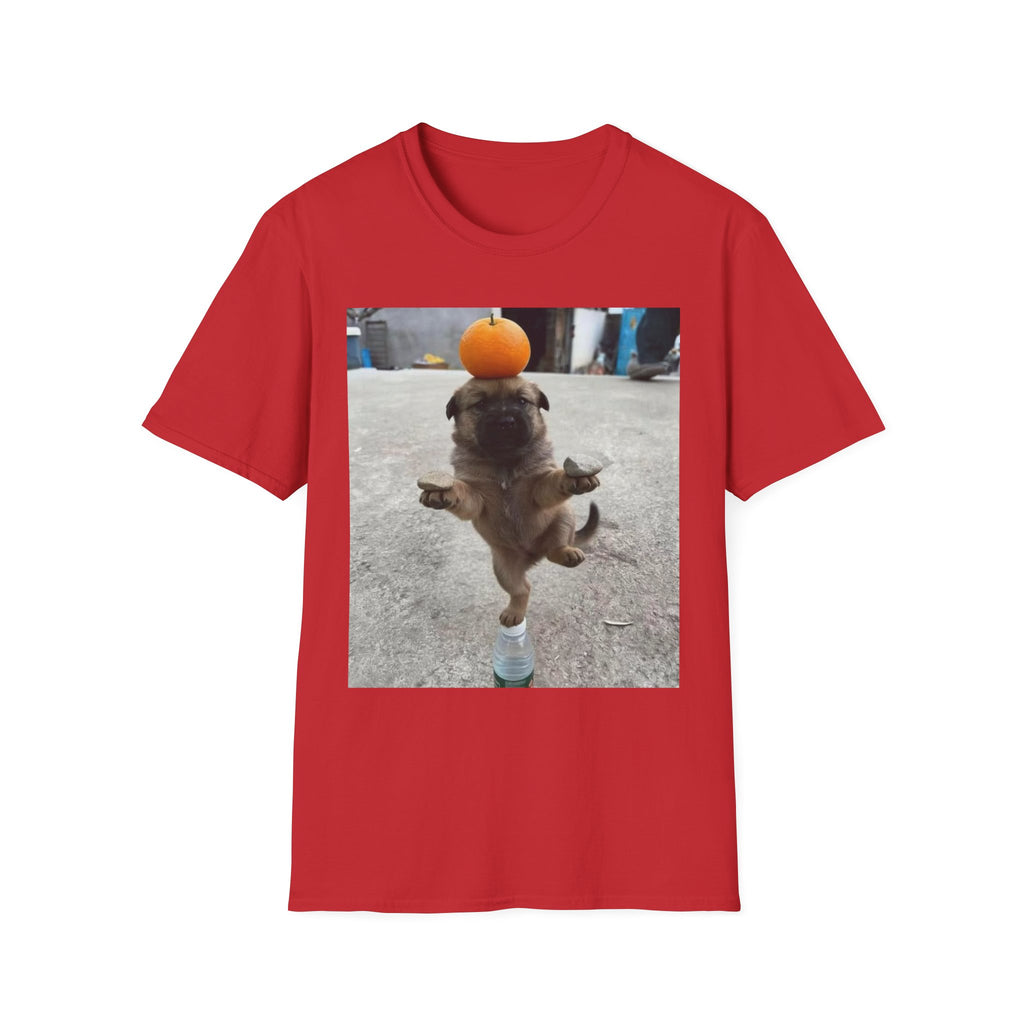 Cute Puppy Balancing Orange Photo Tee