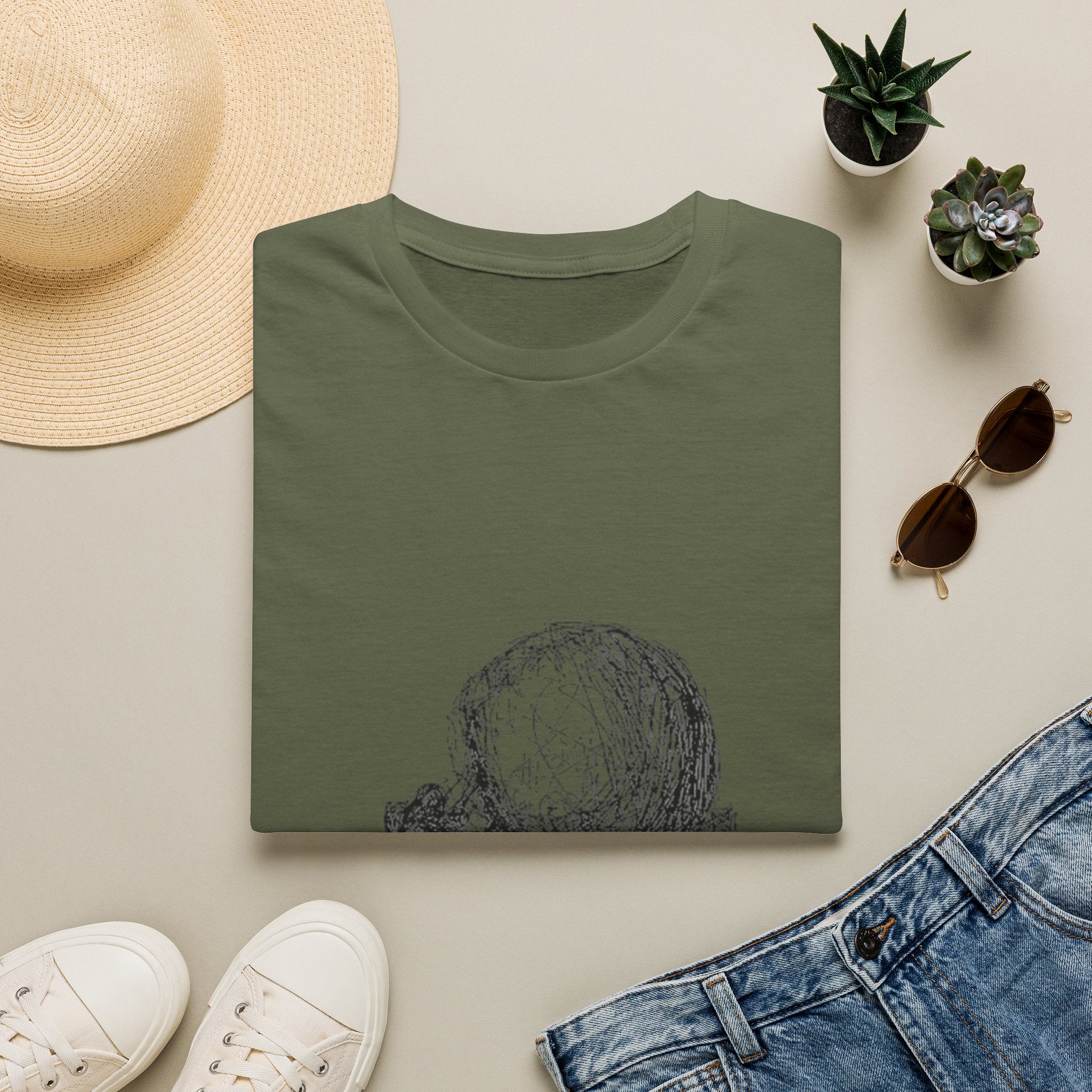 Sisyphus Pushing Boulder Illustration Tee (Perseverance Motivational Art)