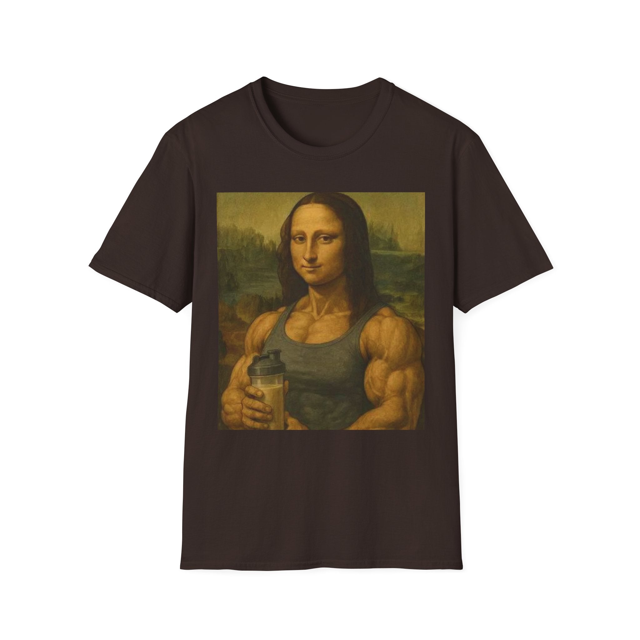 Muscular Mona Lisa Gym Tee Y2K