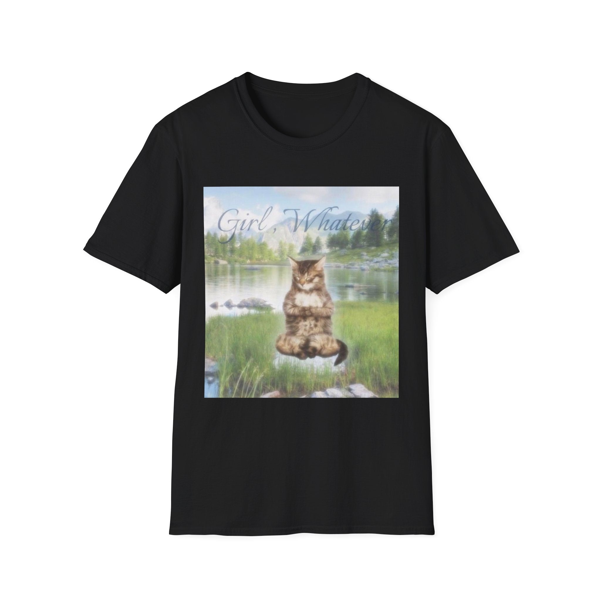 Cat T-Shirt — "Girl, Whatever" Vintage Lake Cat Graphic Tee