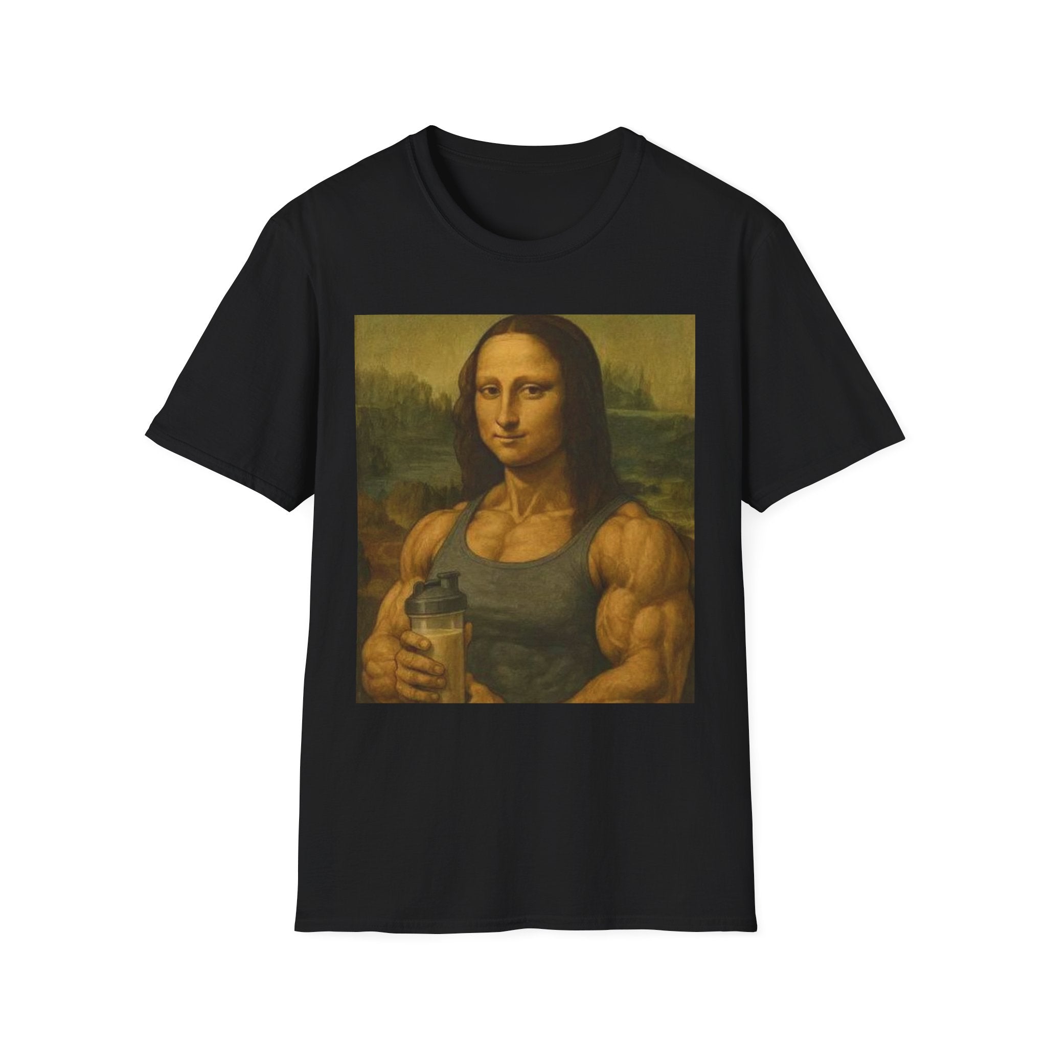 Muscular Mona Lisa Gym Tee Y2K
