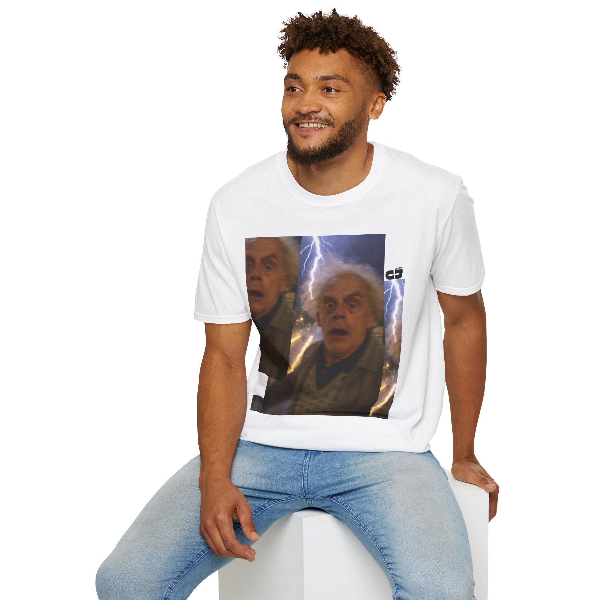 Back to the Future Scientist Shocked T-Shirt — Marty Time-Travel Retro Tee