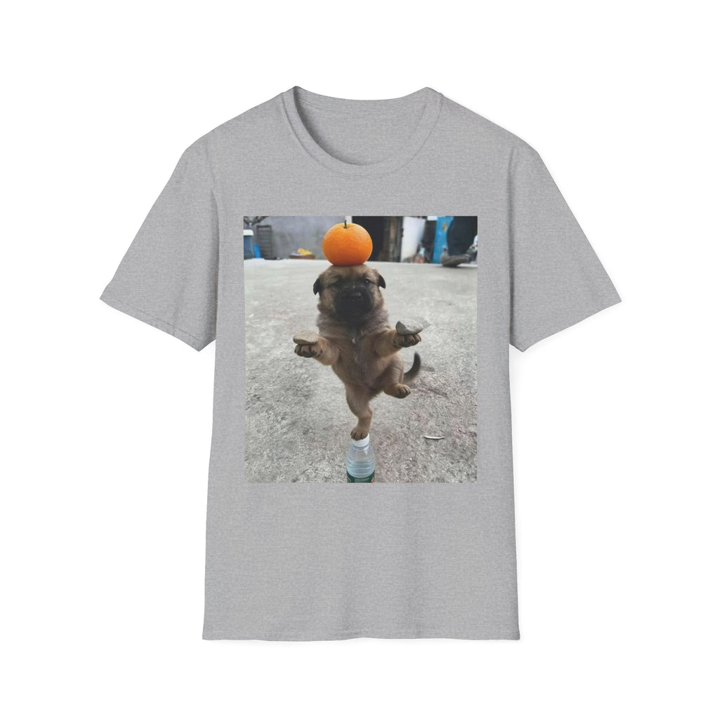 Cute Puppy Balancing Orange Photo Tee