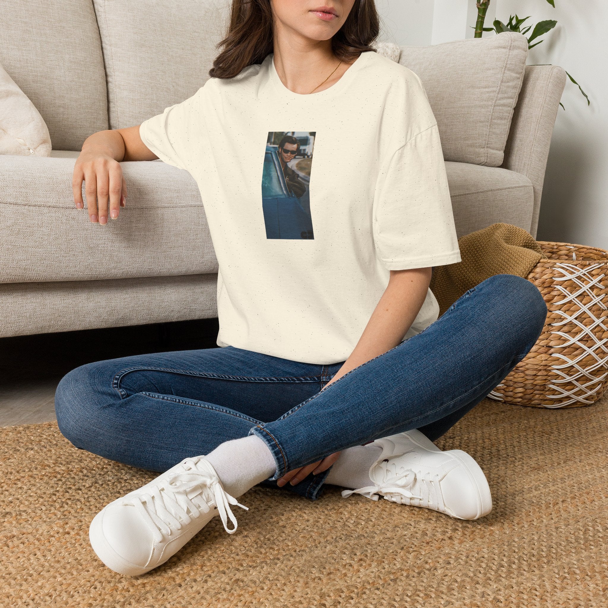Jim Carrey Cool Car Sunglasses T-Shirt — Funny Retro Celebrity Tee