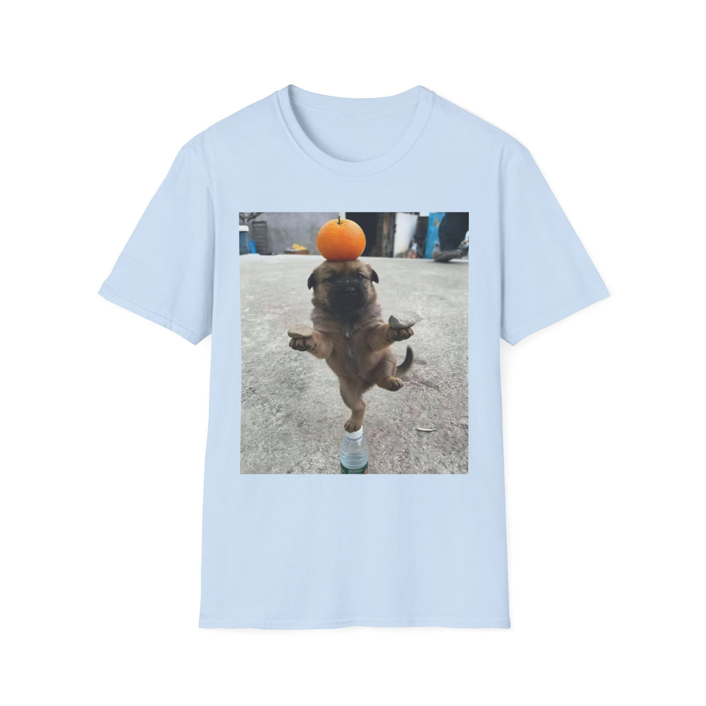 Cute Puppy Balancing Orange Photo Tee