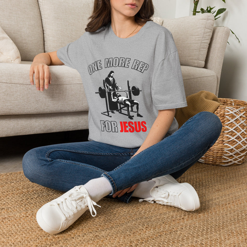 "One More Rep for Jesus" Faith & Fitness Graphic Tee