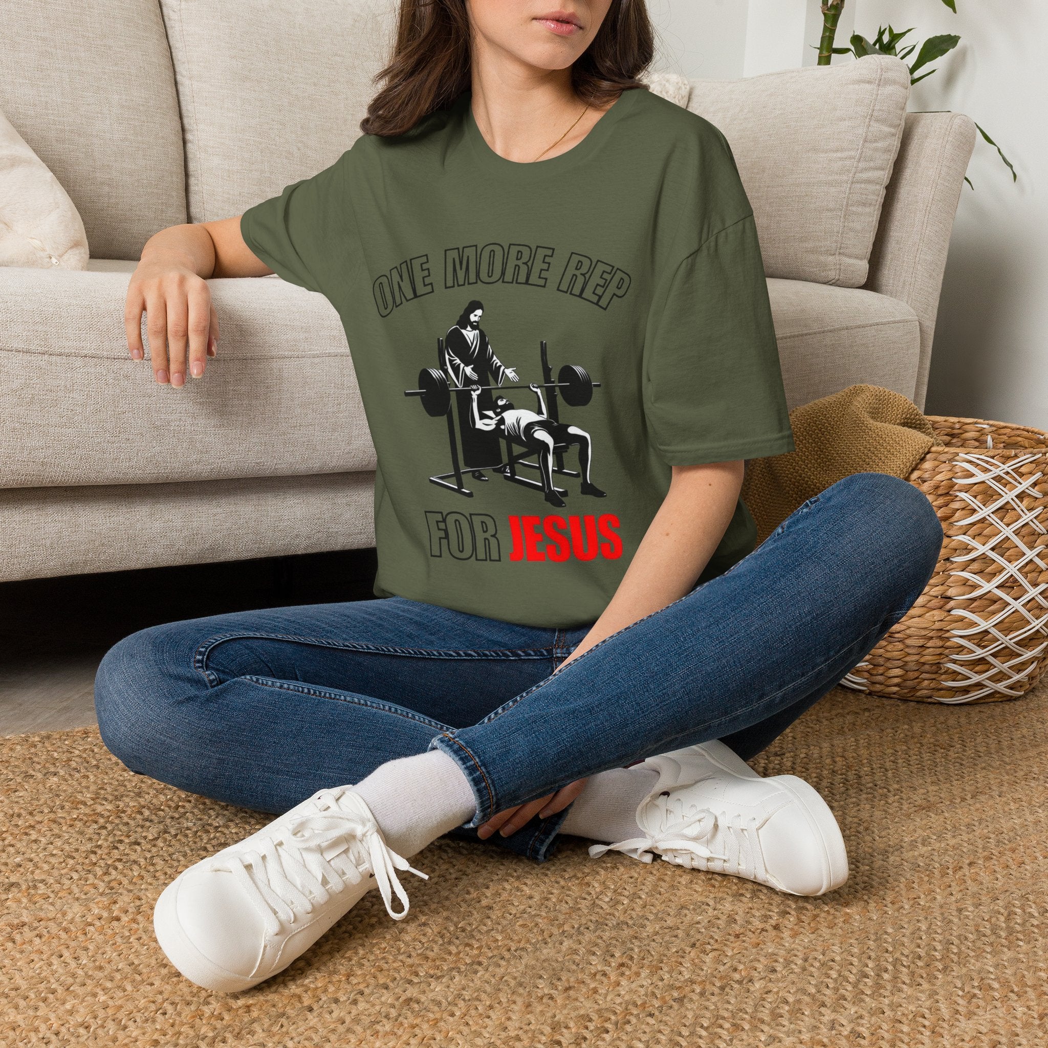 "One More Rep for Jesus" Faith & Fitness Graphic Tee