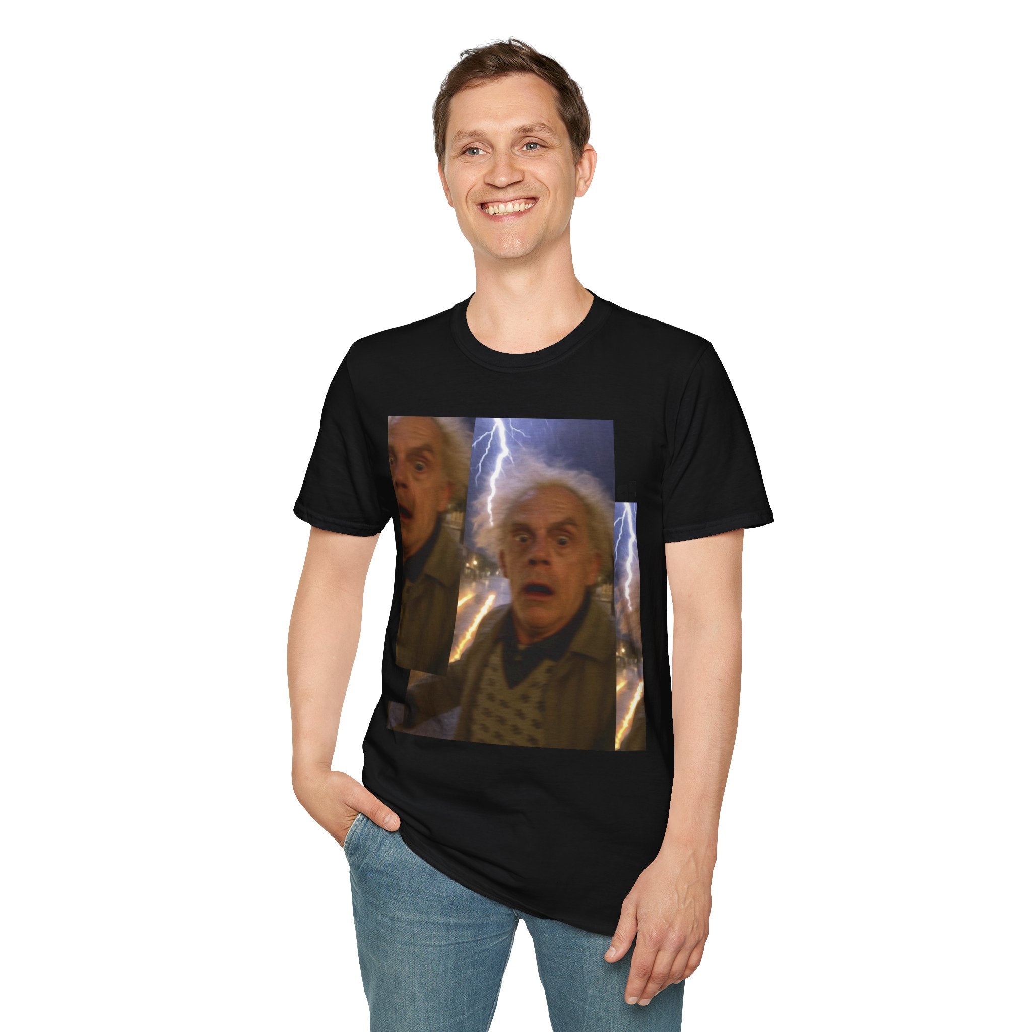 Back to the Future Scientist Shocked T-Shirt — Marty Time-Travel Retro Tee