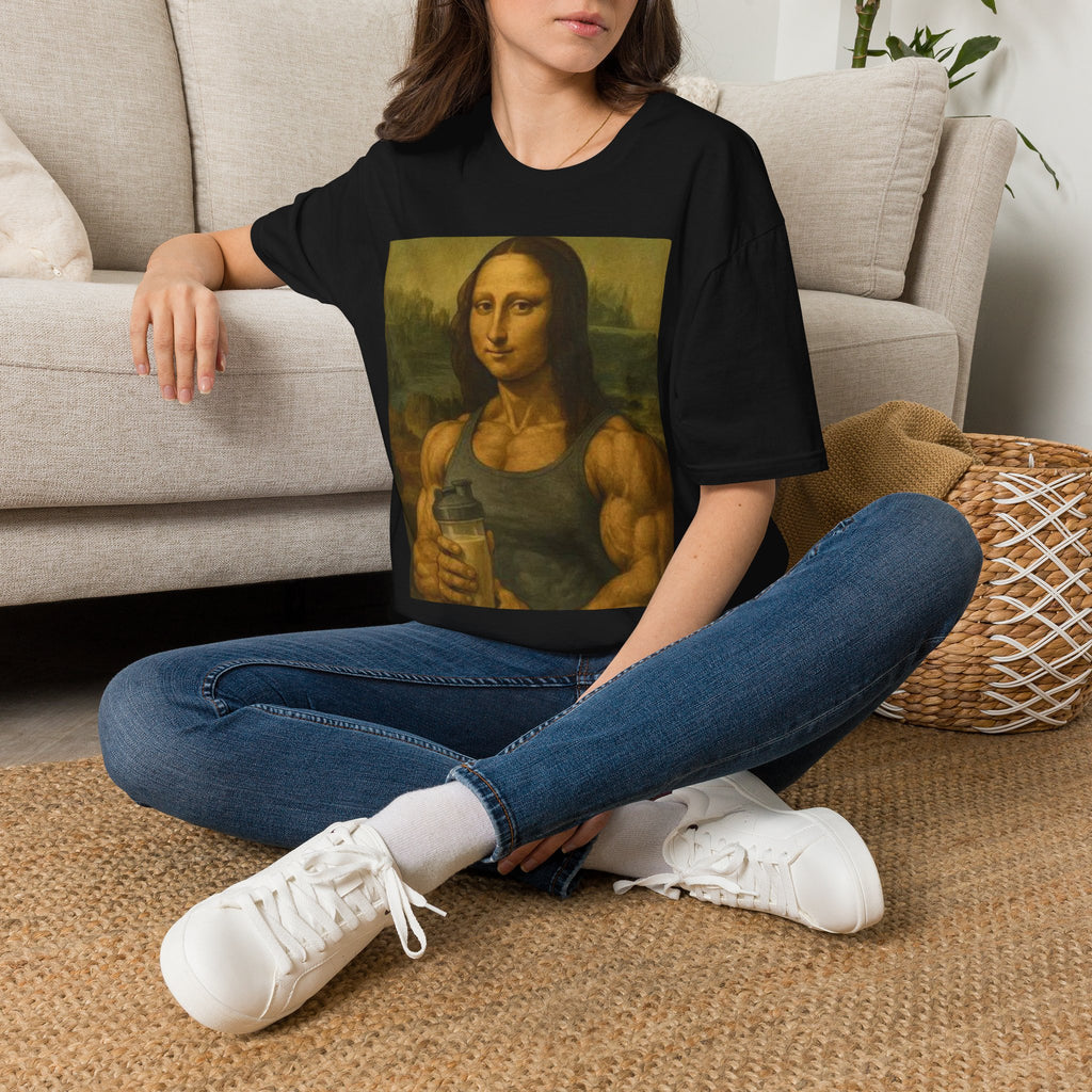 Muscular Mona Lisa Gym Tee Y2K
