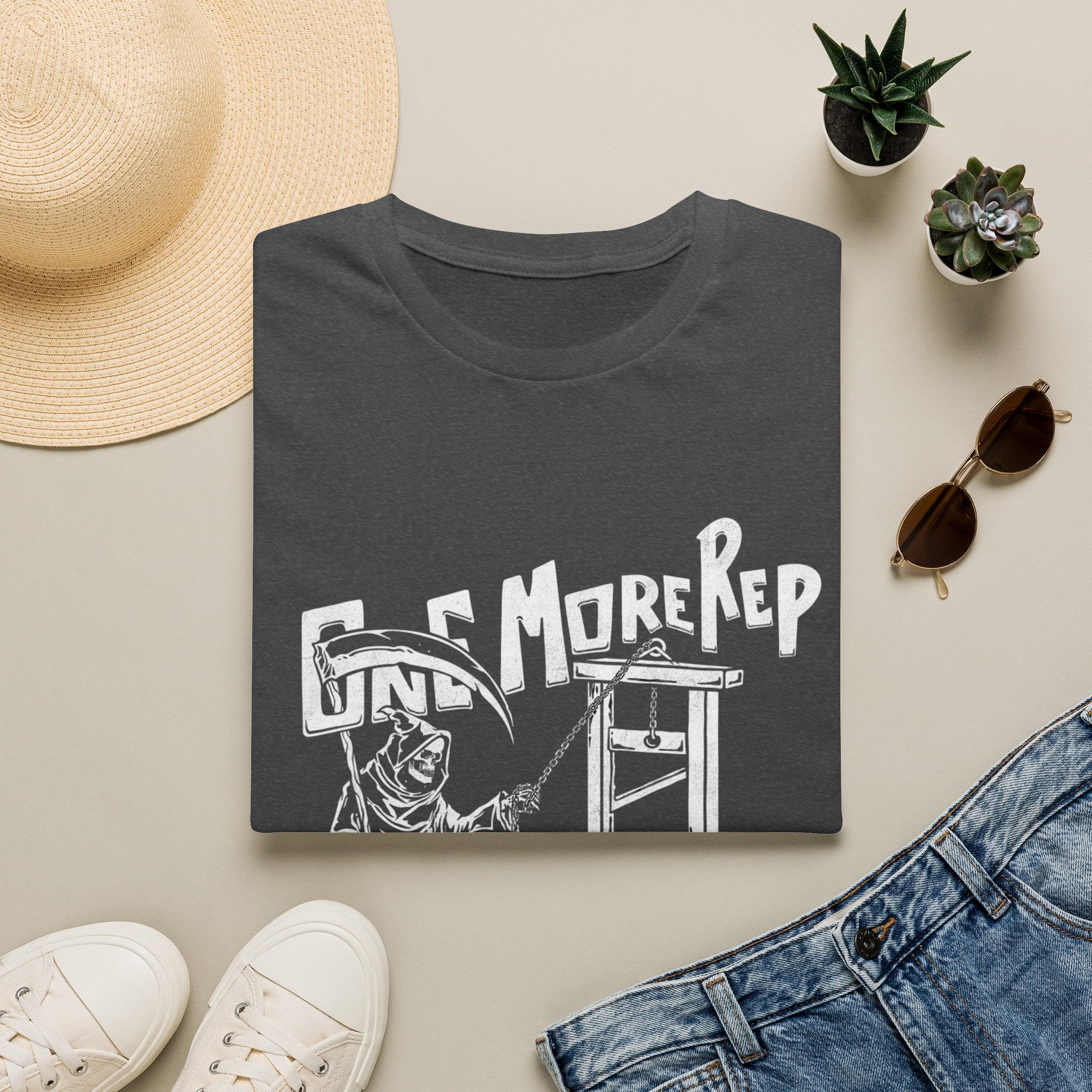 Grim Reaper 'One More Rep' Gym Workout Tee