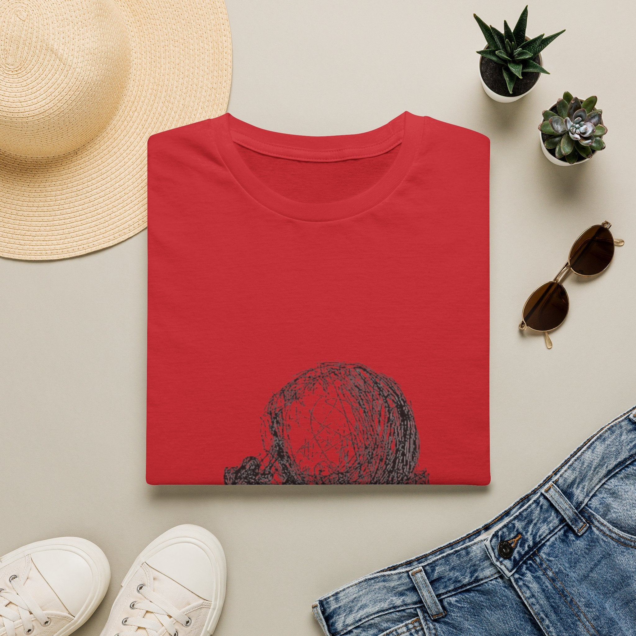 Sisyphus Pushing Boulder Illustration Tee (Perseverance Motivational Art)