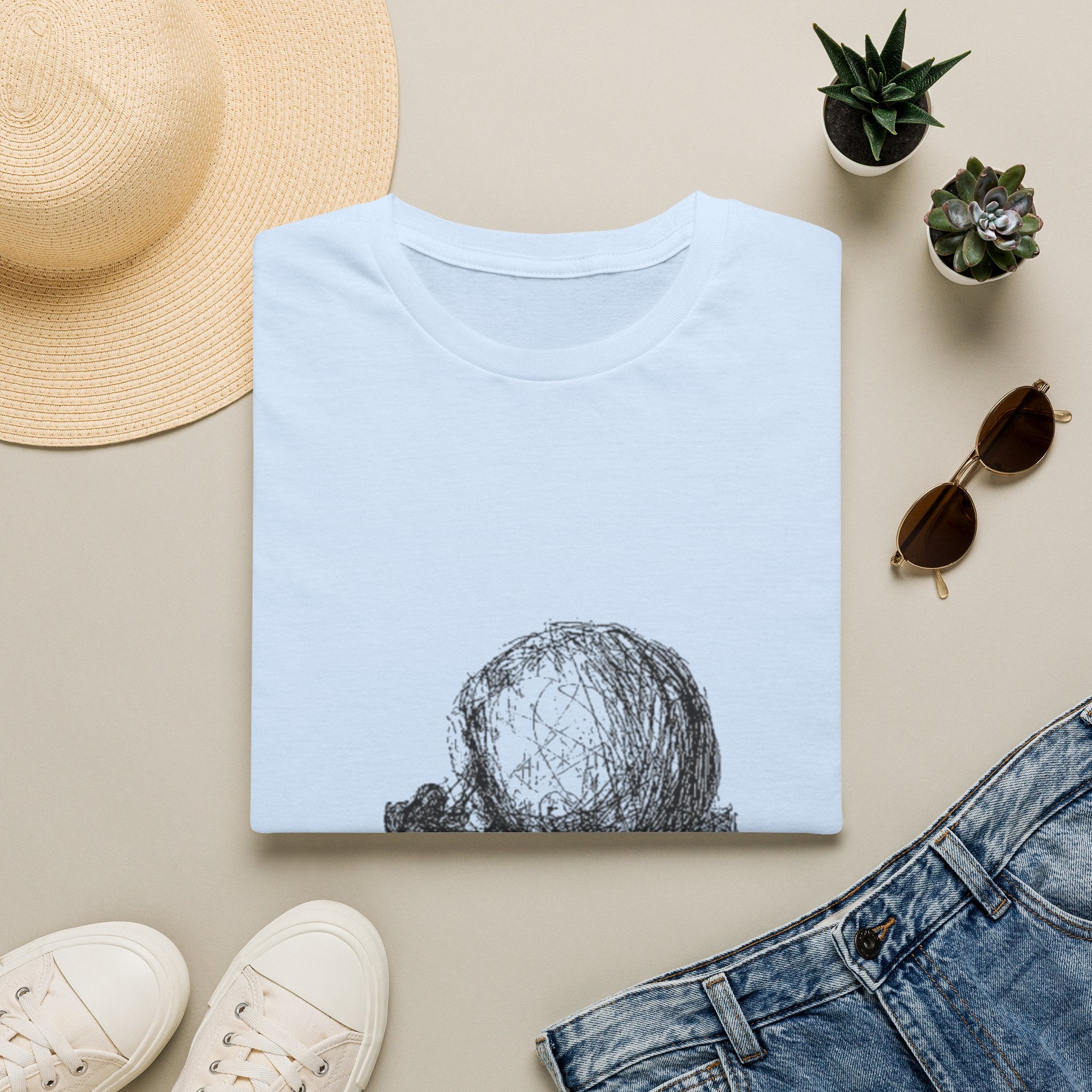 Sisyphus Pushing Boulder Illustration Tee (Perseverance Motivational Art)