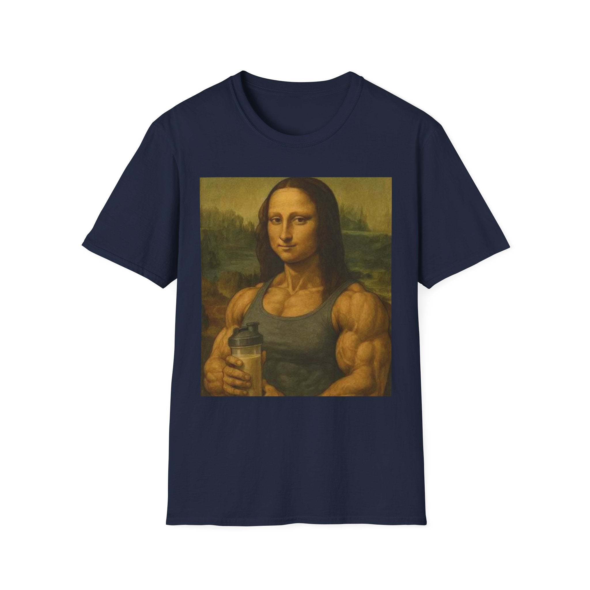 Muscular Mona Lisa Gym Tee Y2K