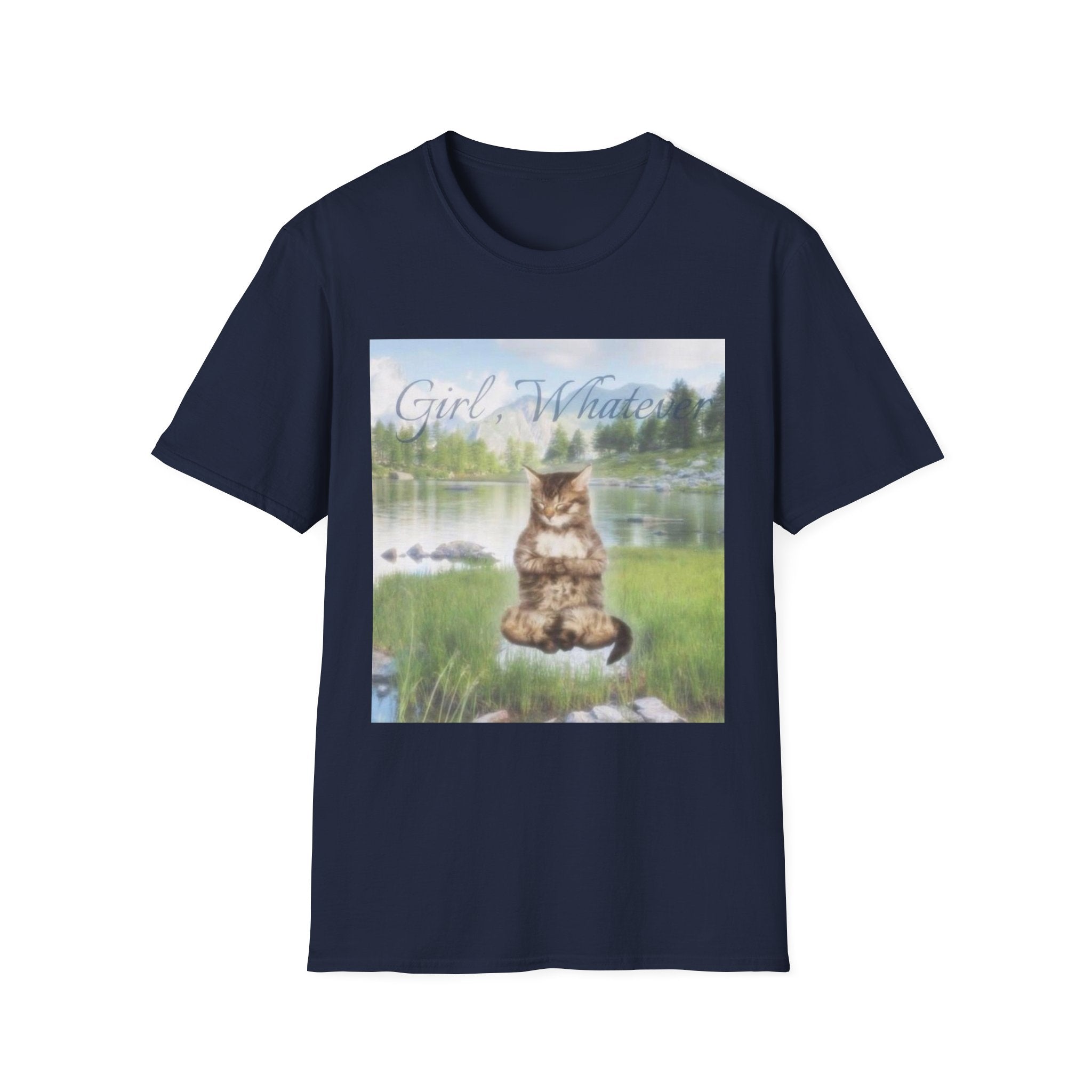 Cat T-Shirt — "Girl, Whatever" Vintage Lake Cat Graphic Tee