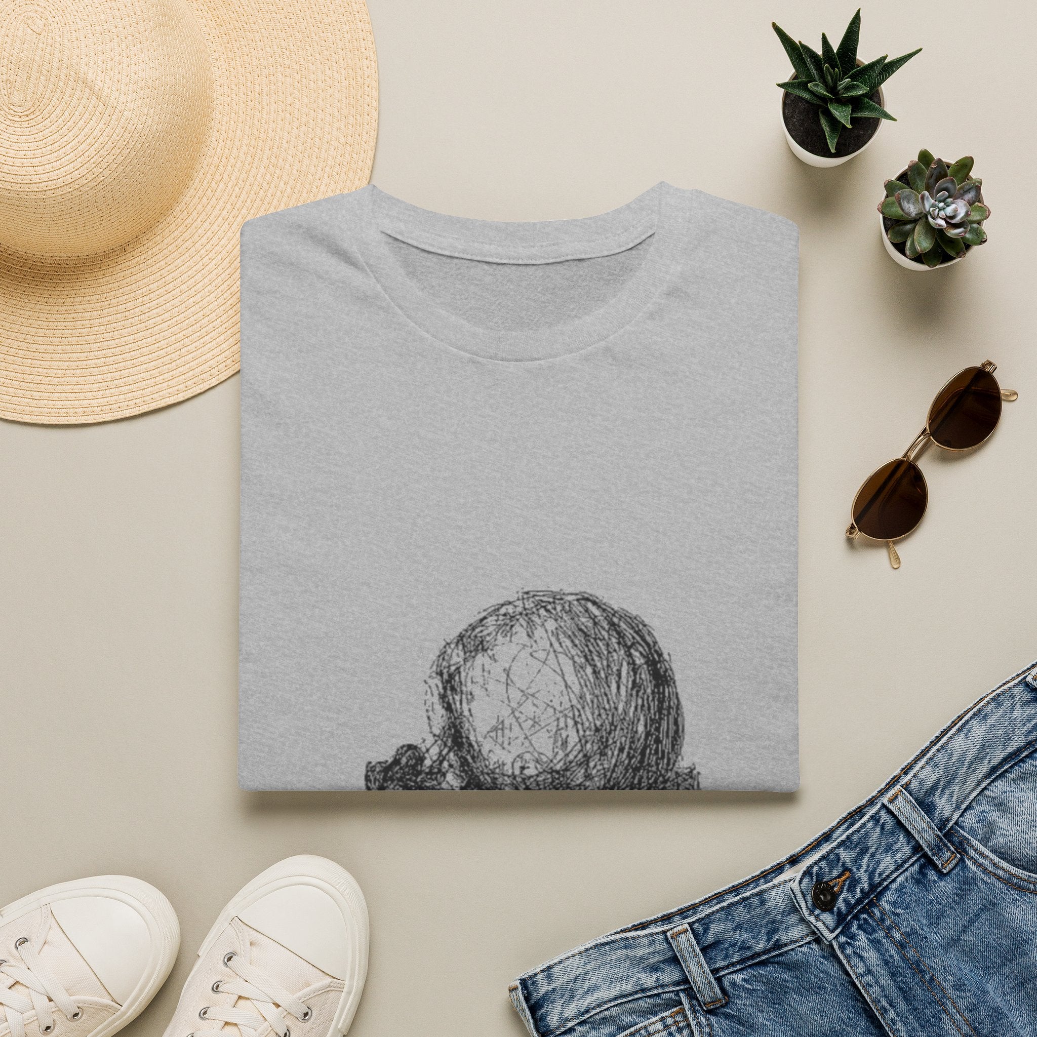 Sisyphus Pushing Boulder Illustration Tee (Perseverance Motivational Art)