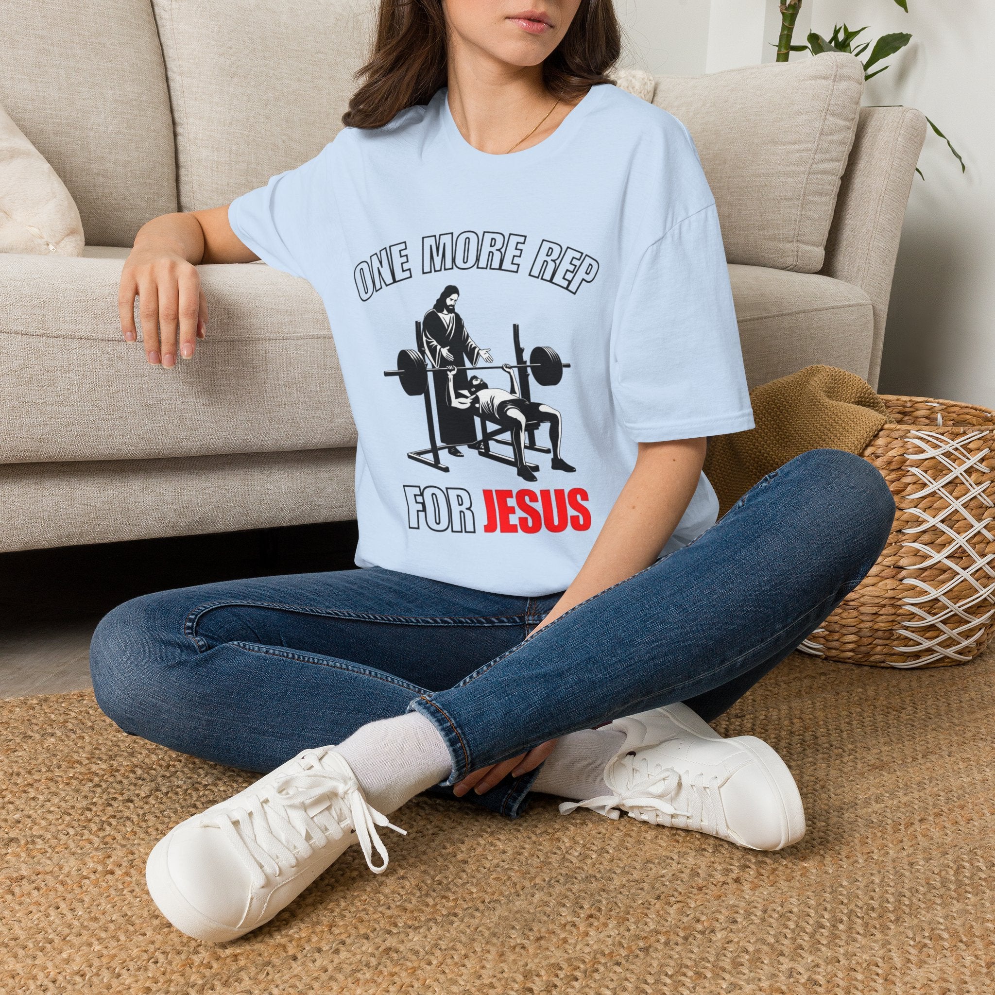 "One More Rep for Jesus" Faith & Fitness Graphic Tee