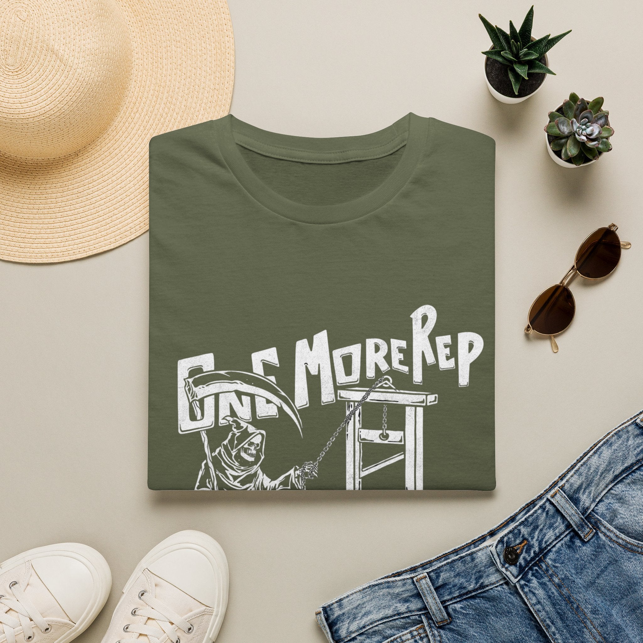 Grim Reaper 'One More Rep' Gym Workout Tee