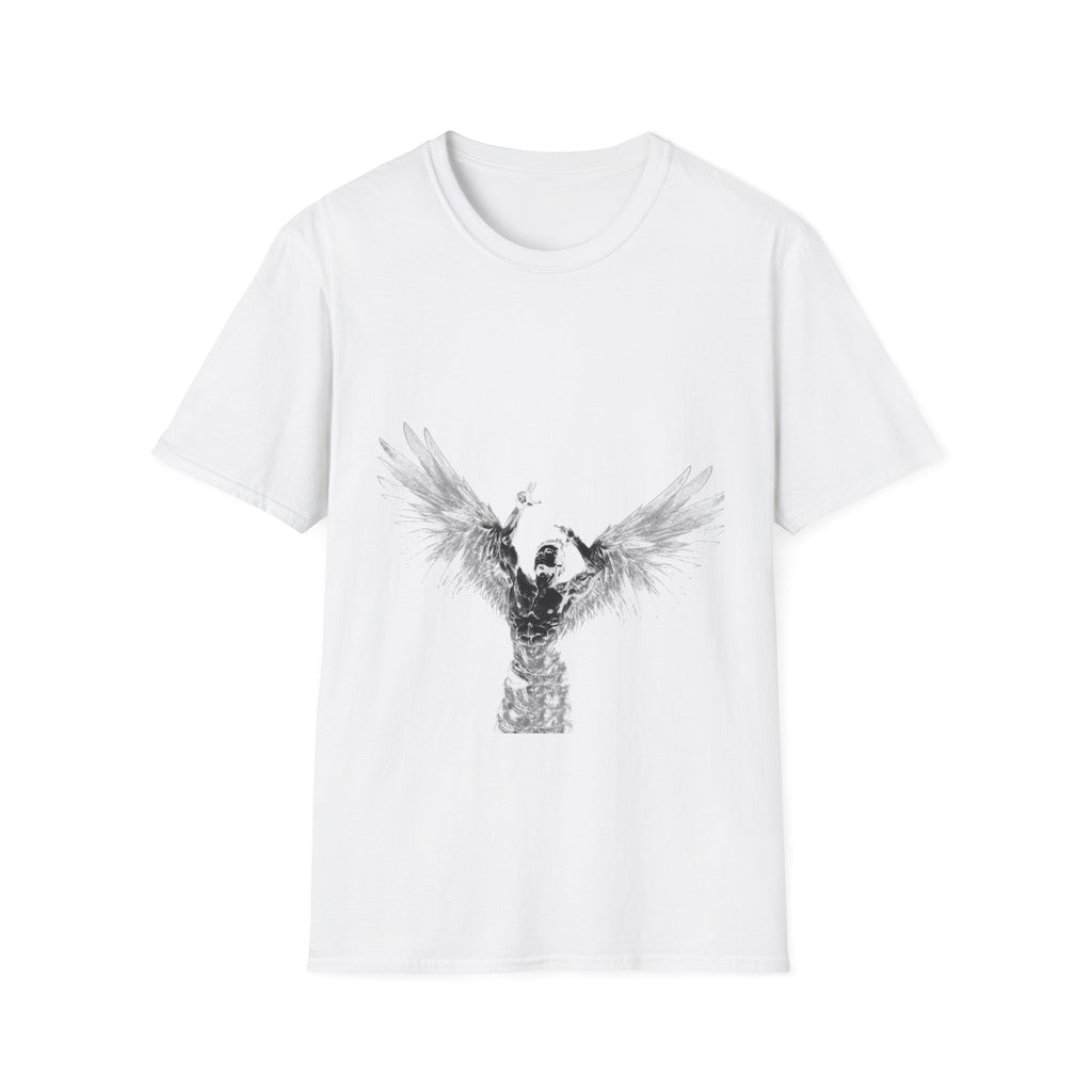 Angel Wings Graphic T-Shirt — 'Rise Above' Inspirational Design