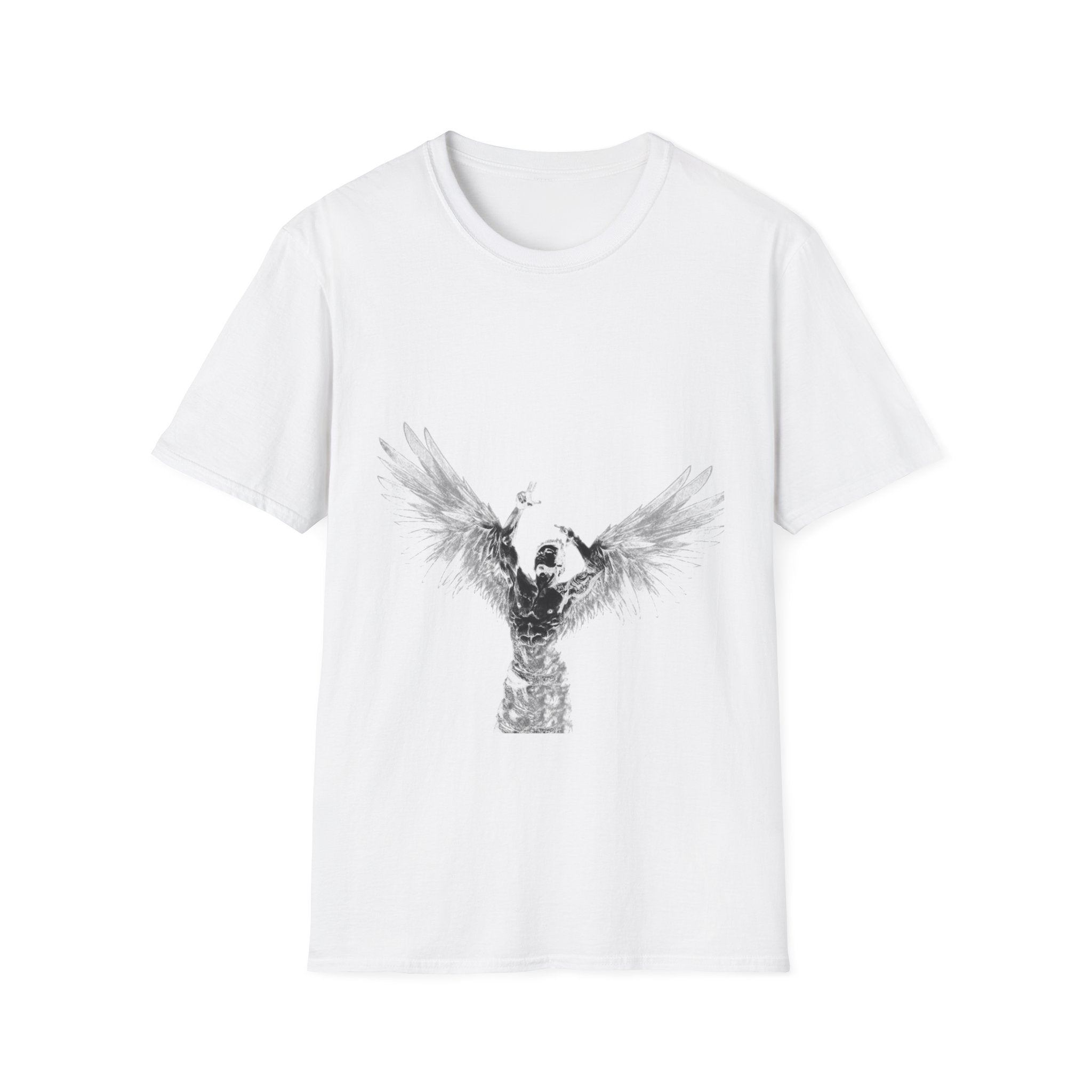 Angel Wings Graphic T-Shirt — 'Rise Above' Inspirational Design